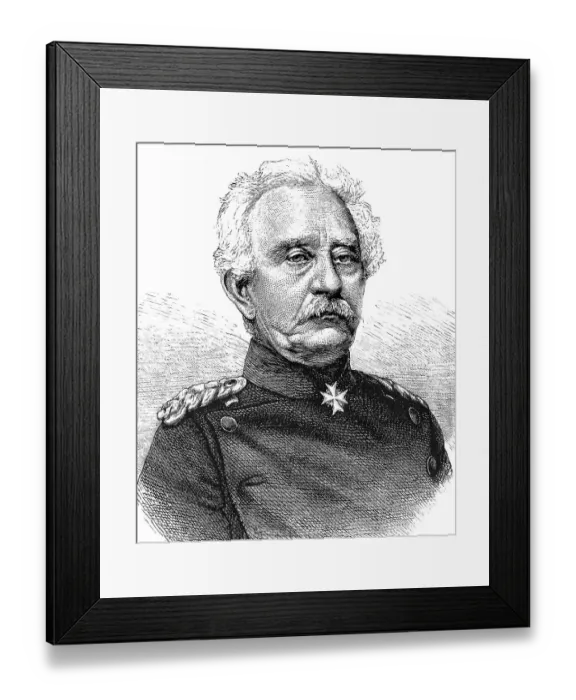 Framed Print : Historical illustration, portrait of Karl Friedrich von Steinmetz