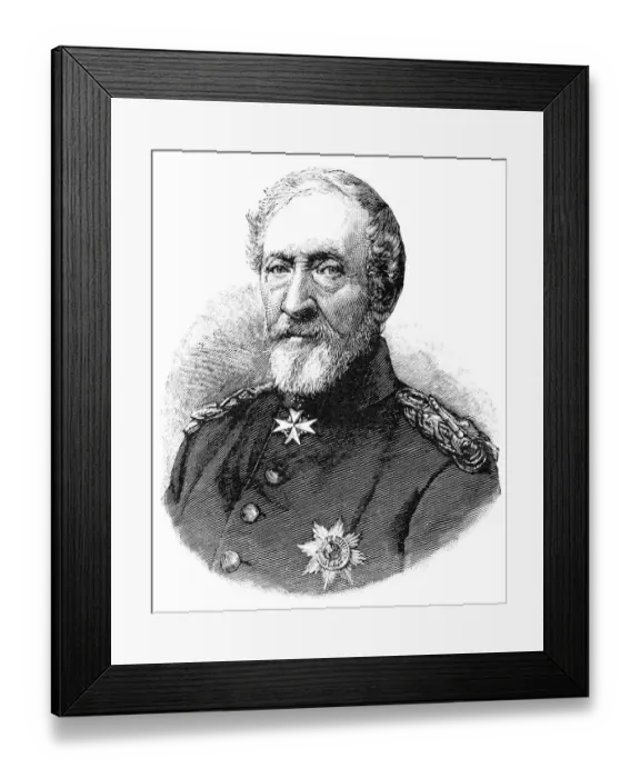 Framed Print : Historical illustration, portrait of Karl Konstantin Albrecht Leonhard Graf von Blumenthal
