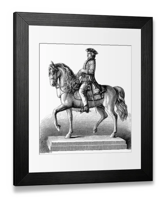 Framed Print : Historical illustration, equestrian statue in Brunswick of Karl Wilhelm Ferdinand von Braunschweig-Wolfenbuettel
