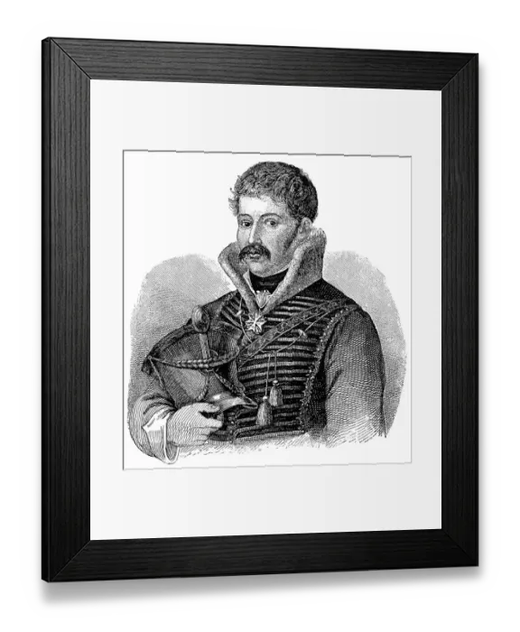 Framed Print : Historical illustration, portrait of Ferdinand Baptista von Schill Framed Print : Historical illustration, portrait of Ferdinand Baptista von Schill