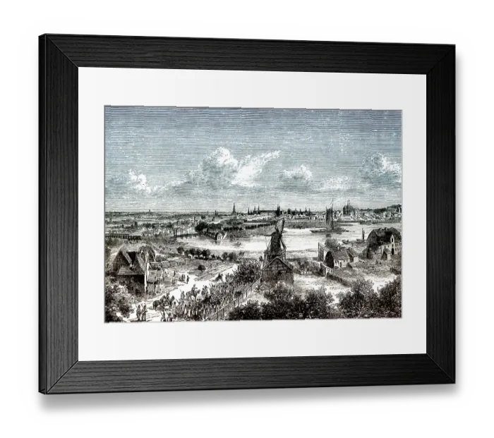 Framed Print : Historical illustration, cityscape of Berlin in the 18th century