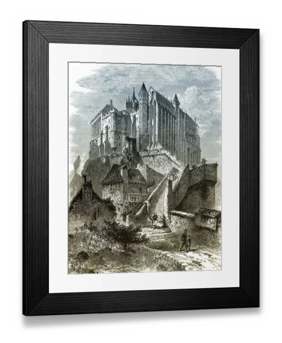 Framed Print : Historical drawing, Le Mont-Saint-Michel
