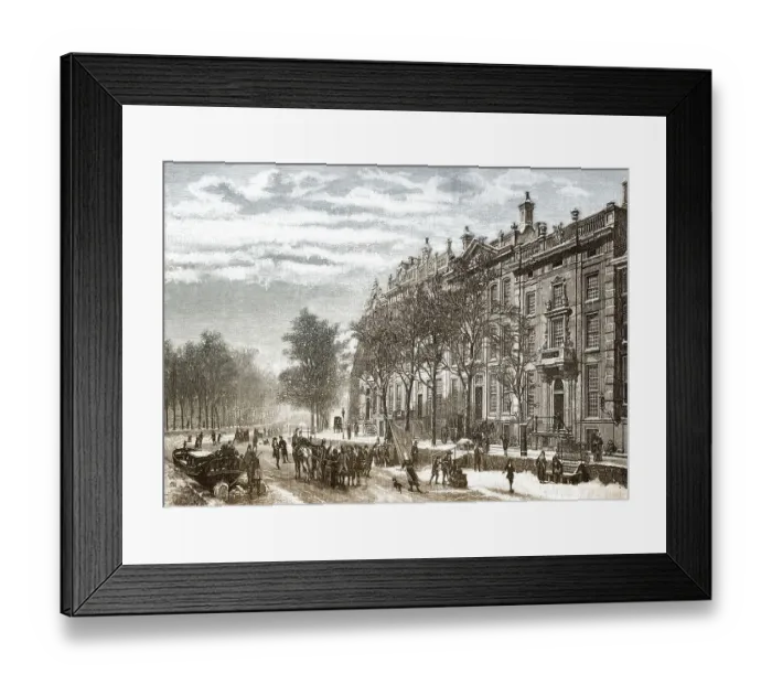 Framed Print : Historic drawing, Herengracht, Patricians Canal or Lord's Canal