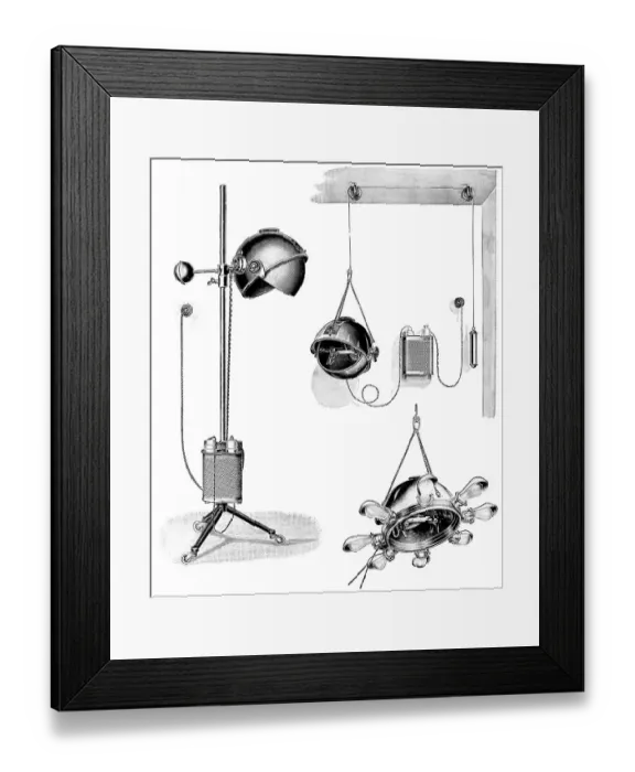 Framed Print : Sunlamp, state of the art of therapeutic technique Framed Print : Sunlamp, state of the art of therapeutic technique