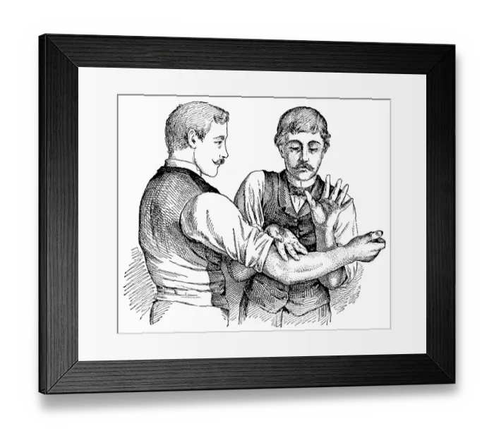 Framed Print : Tapotement massage technique, state of the art of therapeutic techniques
