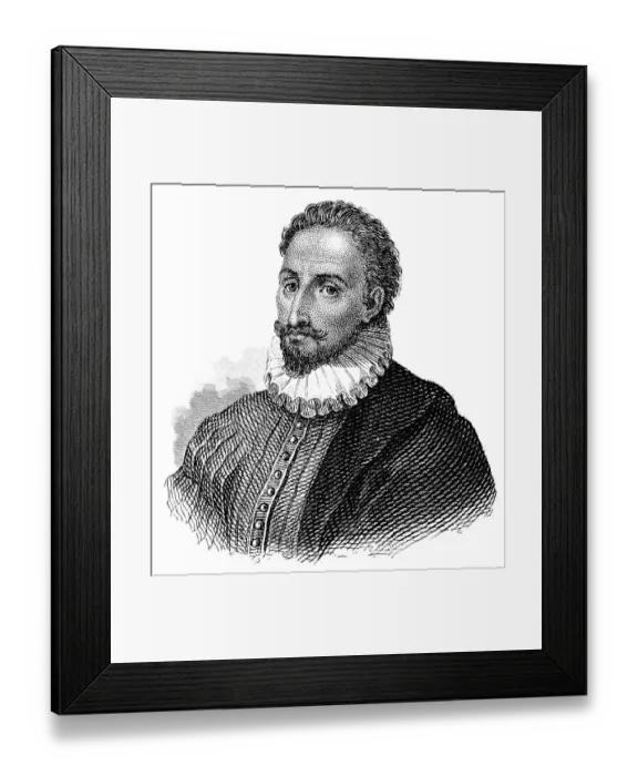 Framed Print : Portrait of Miguel de Cervantes Saavedra
