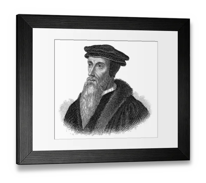 Framed Print : Portrait of Johannes Calvin or Jean Cauvin