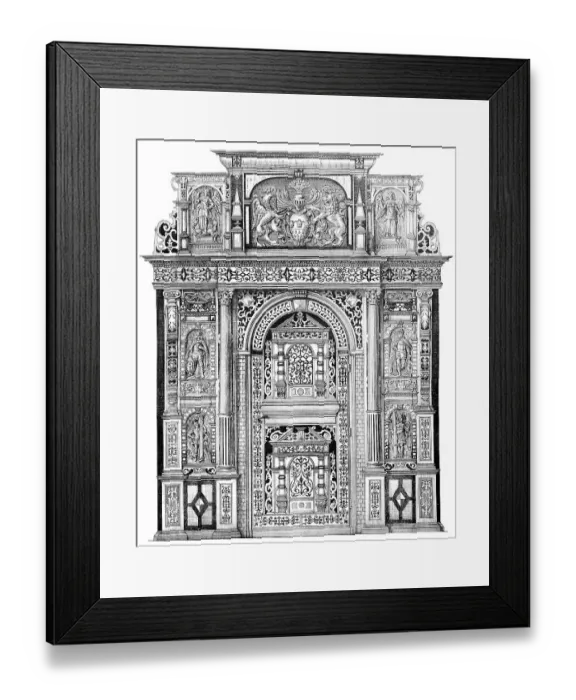 Framed Print : German Renaissance, architectural drawing from 1881 Framed Print : German Renaissance, architectural drawing from 1881