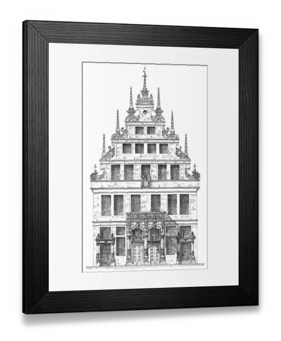 Framed Print : German Renaissance, architectural drawing Framed Print : German Renaissance, architectural drawing