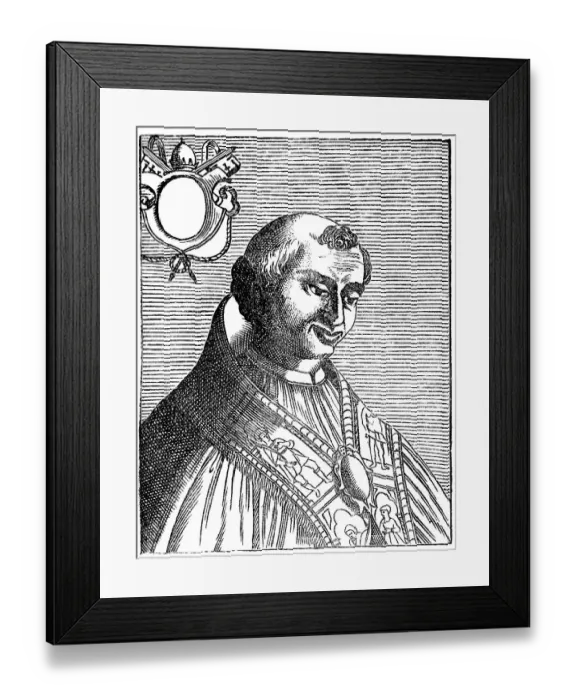 Framed Print : Pope Donus oder Domnus, historical illustration Framed Print : Pope Donus oder Domnus, historical illustration