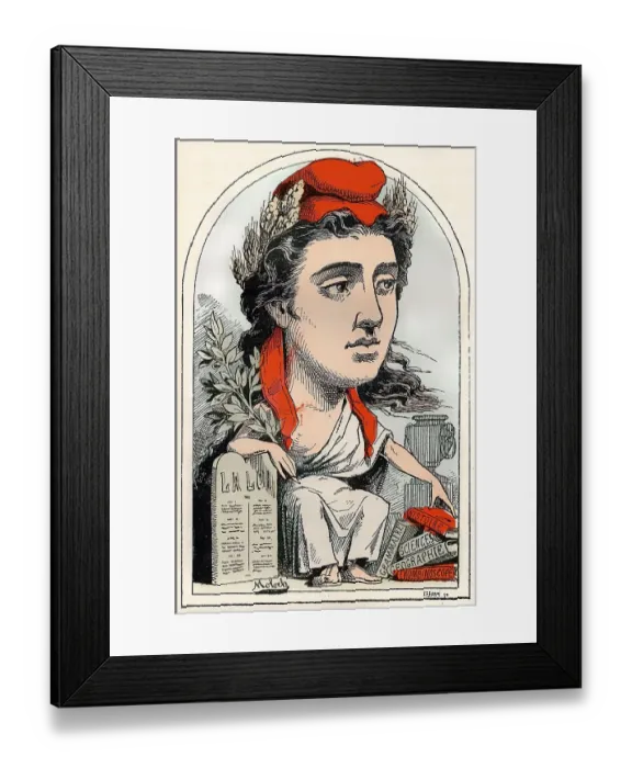 Framed Print : French Marianne personified as Aimee Desiree Republique
