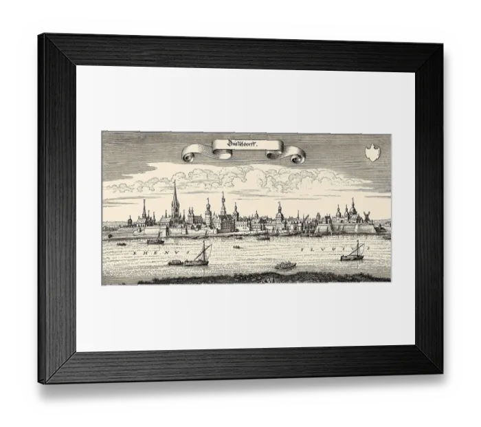 Framed Print : Historic cityscape of Duesseldorf