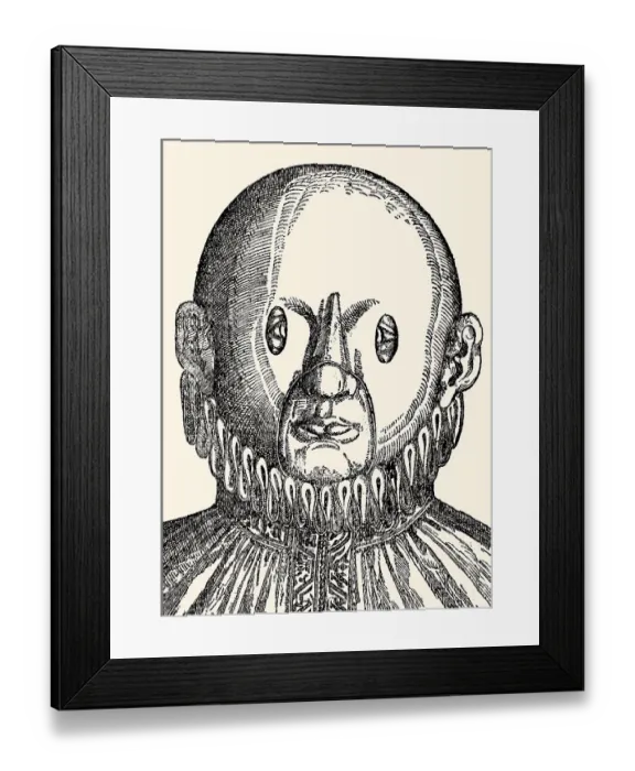 Framed Print : Mask to cure strabismus, Georg Bartisch