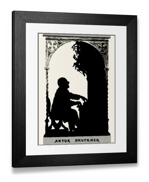 Framed Print : Silhouette portrait of Josef Anton Bruckner