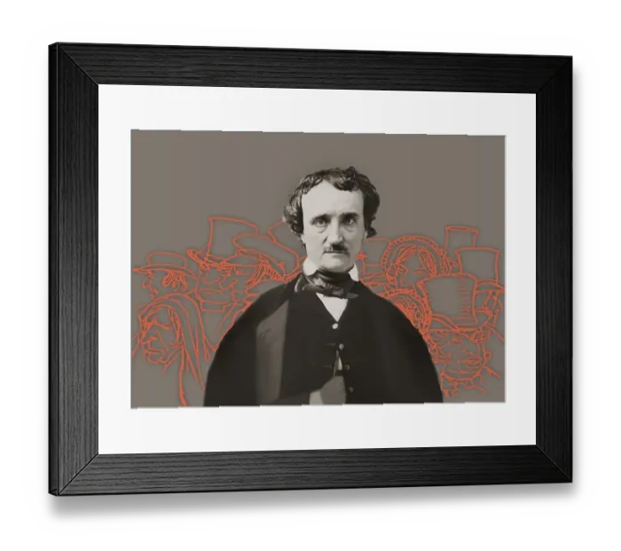 Framed Print : Portrait of Edgar Allan Poe, The Man of the Crowd