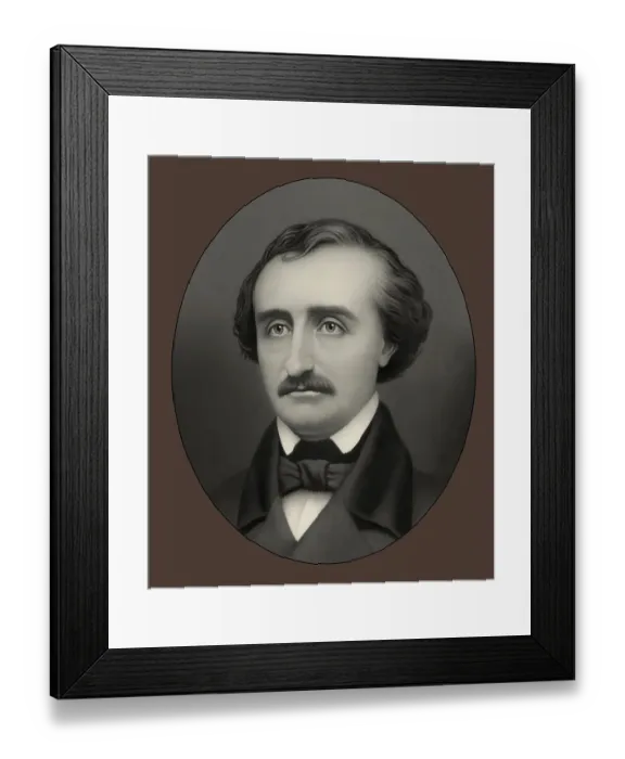 Framed Print : Portrait of Edgar Allan Poe, 1809 - 1849
