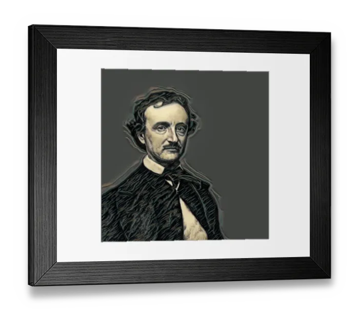 Framed Print : Portrait of Edgar Allan Poe, 1809 - 1849 Framed Print : Portrait of Edgar Allan Poe, 1809 - 1849
