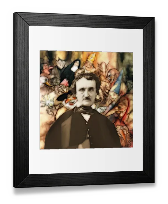 Framed Print : Portrait of Edgar Allan Poe, The Masque of the Red Death