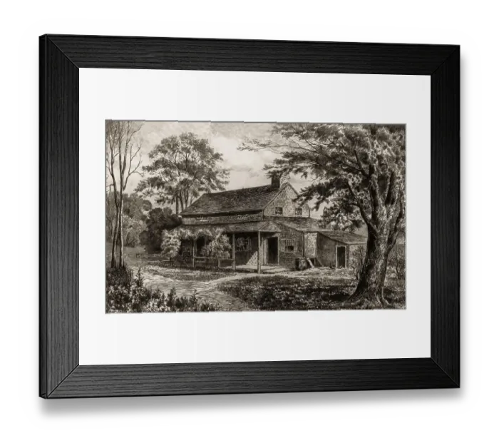 Framed Print : The Edgar Allan Poe Cottage, former home of American writer Edgar Allan Poe