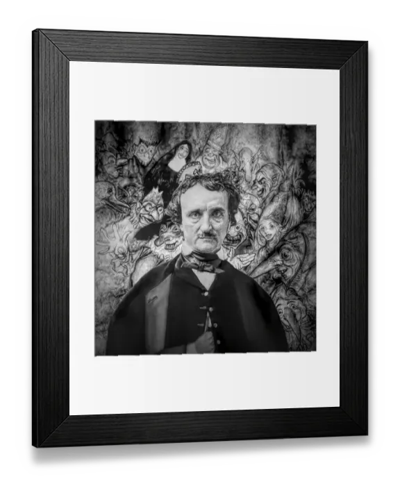 Framed Print : Portrait of Edgar Allan Poe, The Masque of the Red Death Framed Print : Portrait of Edgar Allan Poe, The Masque of the Red Death