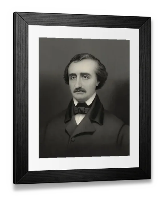 Framed Print : Portrait of Edgar Allan Poe, 1809 - 1849