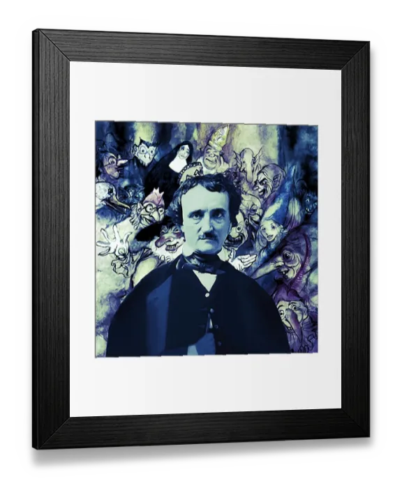 Framed Print : Portrait of Edgar Allan Poe, The Masque of the Red Death Framed Print : Portrait of Edgar Allan Poe, The Masque of the Red Death
