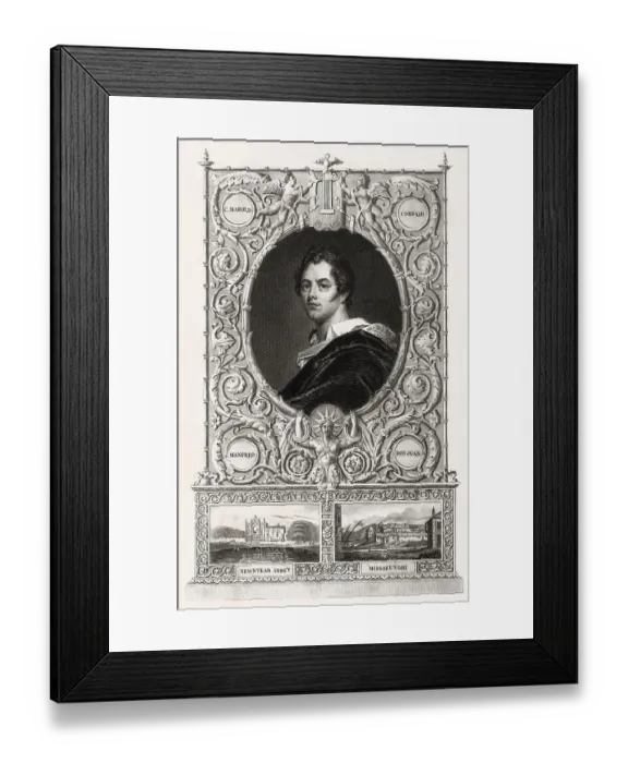 Framed Print : George Gordon Noel Byron, 6th Baron Byron of Rochdale