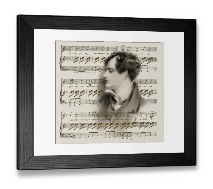 Framed Print : Portrait of George Gordon Noel Byron Framed Print : Portrait of George Gordon Noel Byron