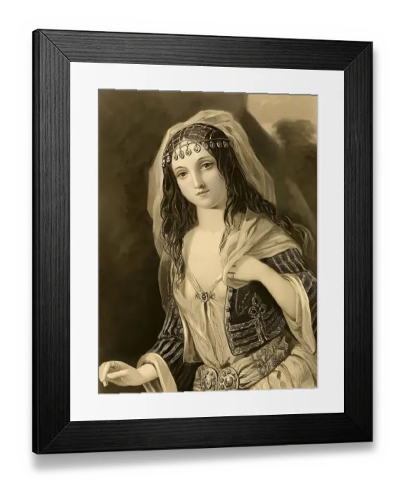 Framed Print : Haidee, female figure from the poem Don Juan by George Gordon Noel Byron