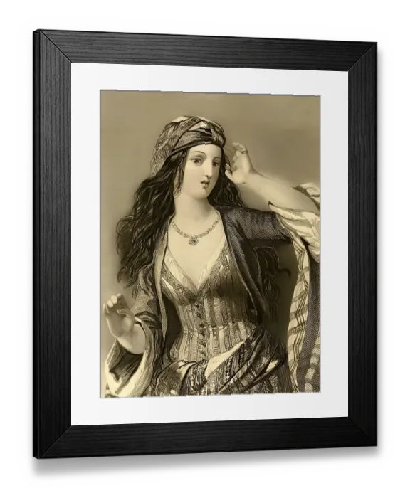Framed Print : Gulnare, female figure from the poem The Corsair by George Gordon Noel Byron