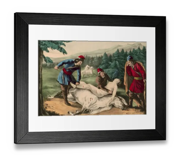 Framed Print : Scene from Mazeppa, a narrative poem written by Lord Byron in 1819 Framed Print : Scene from Mazeppa, a narrative poem written by Lord Byron in 1819