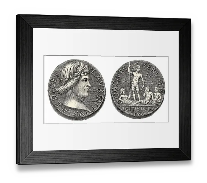 Framed Print : Medal on the conspiracy of the Pazzi Framed Print : Medal on the conspiracy of the Pazzi