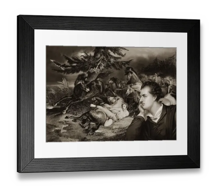 Framed Print : Portrait of George Gordon Noel Byron