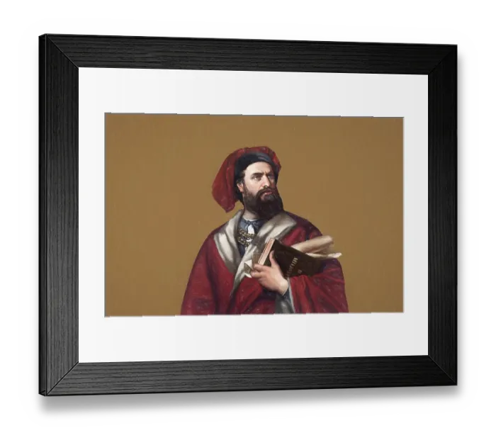 Framed Print : Marco Polo, c. 1254 -1324, an Italian merchant