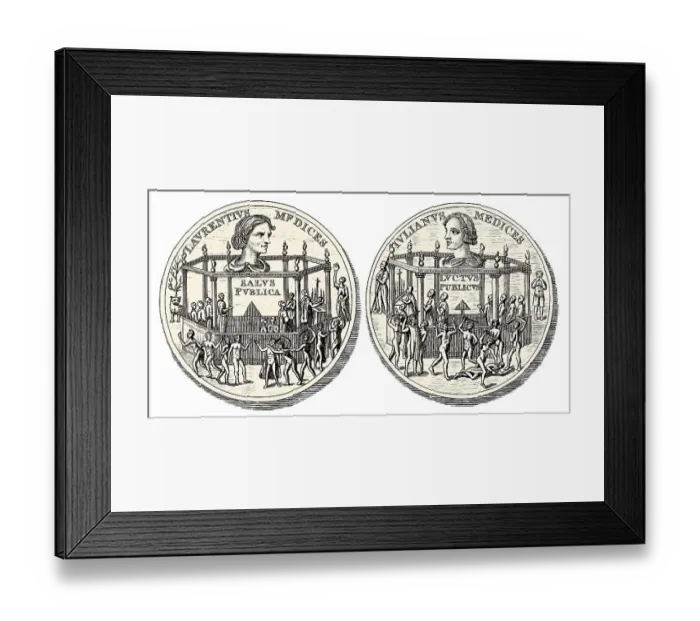 Framed Print : Medal on the conspiracy of the Pazzi Framed Print : Medal on the conspiracy of the Pazzi