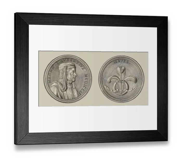 Framed Print : Medal of Lorenzo I de Medici, or Lorenzo the Magnificent