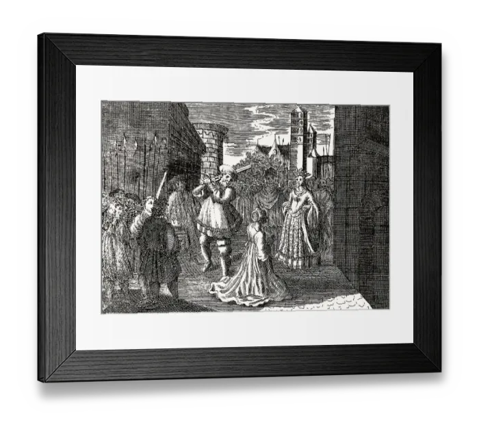 Framed Print : King John of Leiden beheading his wife Framed Print : King John of Leiden beheading his wife