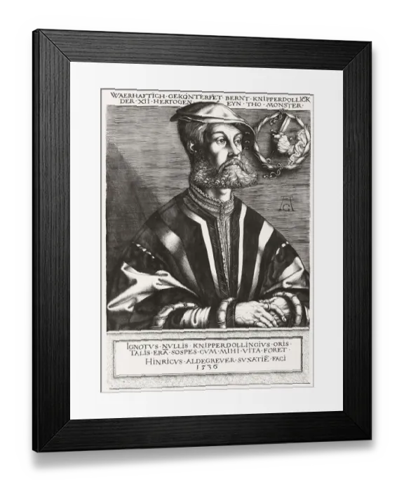 Framed Print : Portrait of Bernhard Knipperdolling, c Framed Print : Portrait of Bernhard Knipperdolling, c