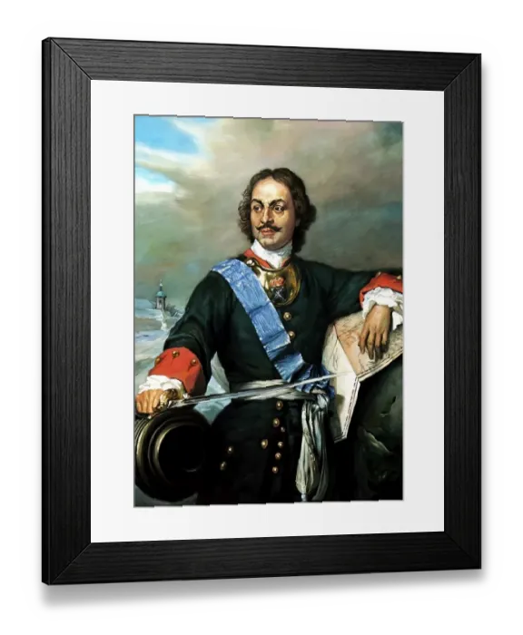 Framed Print : Portrait of Peter the Great, Peter I or Pyotr Alexeyevich Romanov