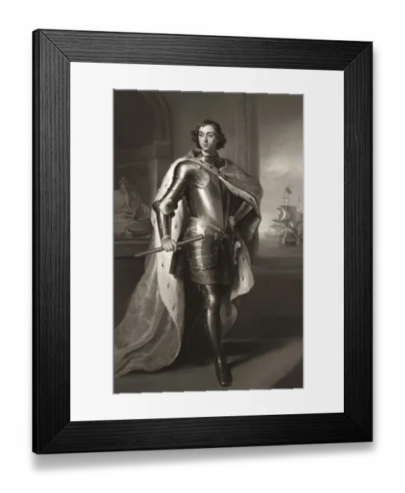Framed Print : Portrait of Peter the Great, Peter I or Pyotr Alexeyevich Romanov