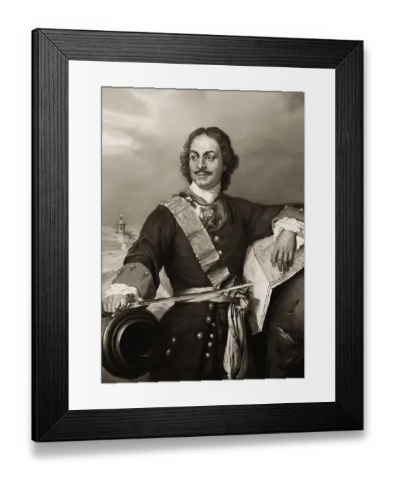 Framed Print : Portrait of Peter the Great, Peter I or Pyotr Alexeyevich Romanov