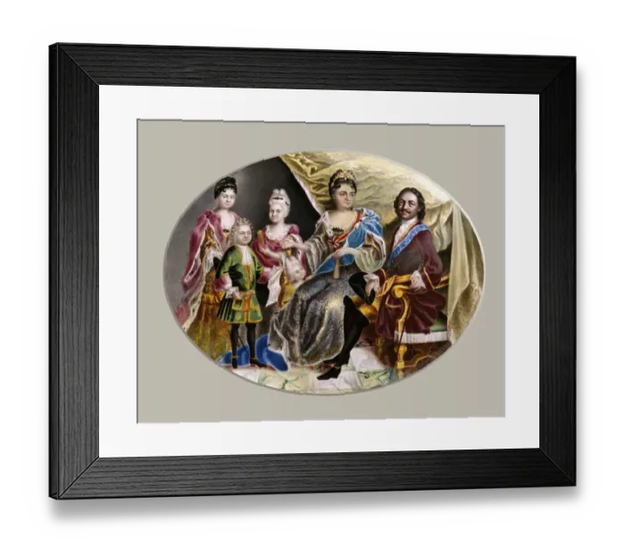 Framed Print : Portrait Medallion of Peter the Great and family