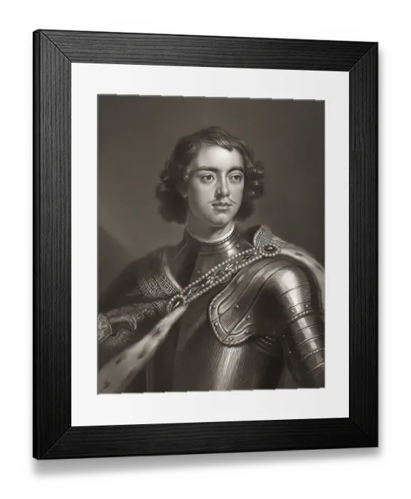 Framed Print : Portrait of Peter the Great, Peter I or Pyotr Alexeyevich Romanov