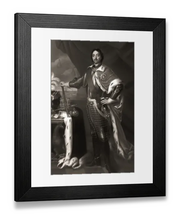 Framed Print : Portrait of Peter the Great, Peter I or Pyotr Alexeyevich Romanov