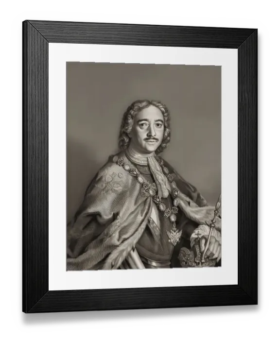 Framed Print : Portrait of Peter the Great, Peter I or Pyotr Alexeyevich Romanov