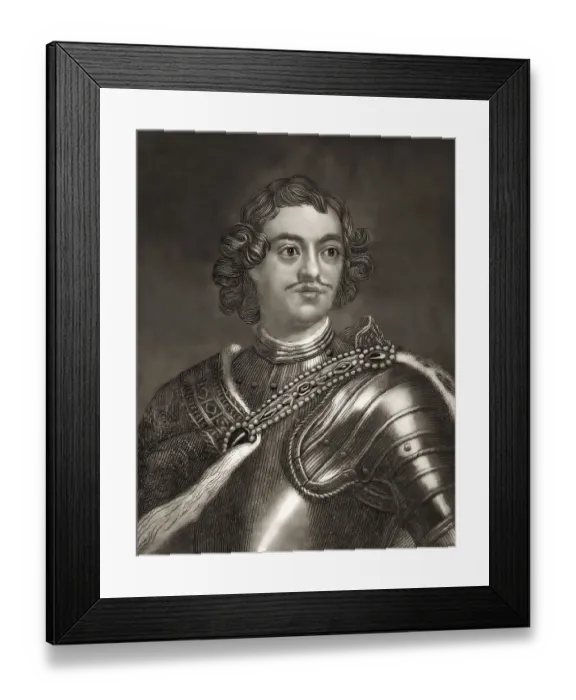 Framed Print : Portrait of Peter the Great, Peter I or Pyotr Alexeyevich Romanov