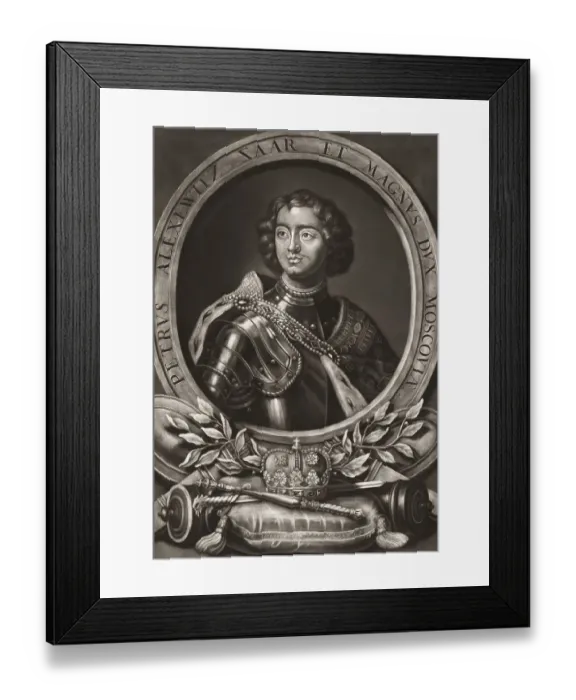 Framed Print : Portrait of Peter the Great, Peter I or Pyotr Alexeyevich Romanov Framed Print : Portrait of Peter the Great, Peter I or Pyotr Alexeyevich Romanov