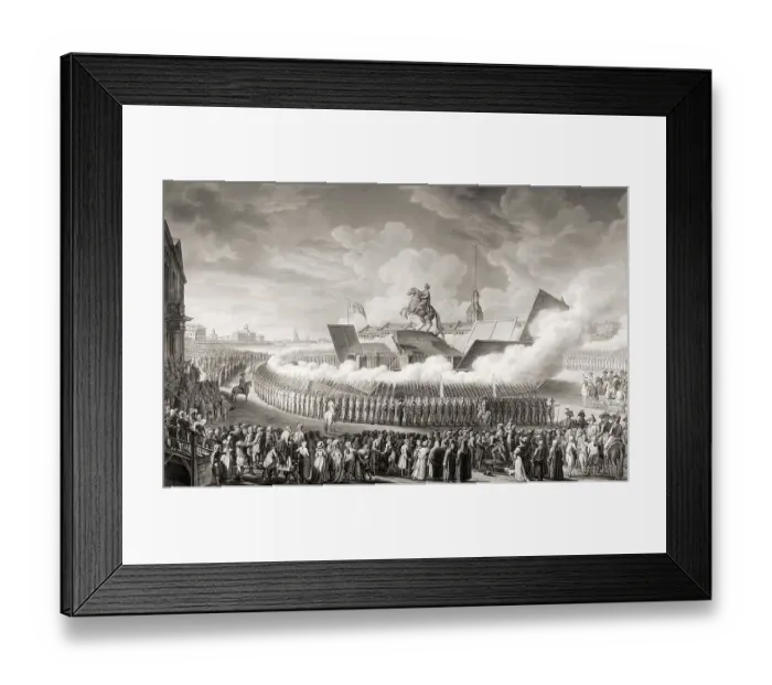 Framed Print : The opening of the Equestrian memorial to Peter the Great on the square of St Framed Print : The opening of the Equestrian memorial to Peter the Great on the square of St