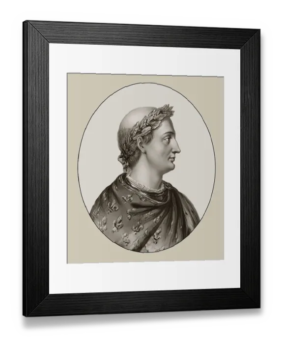 Framed Print : Charles the Bald, 823 - 877, emperor of the Carolingian Empire