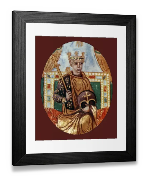 Framed Print : Charles the Bald, 823 - 877, emperor of the Carolingian Empire